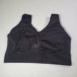 TrueKind Black Everyday Throw-On Wireless Bralette #91404 Size L